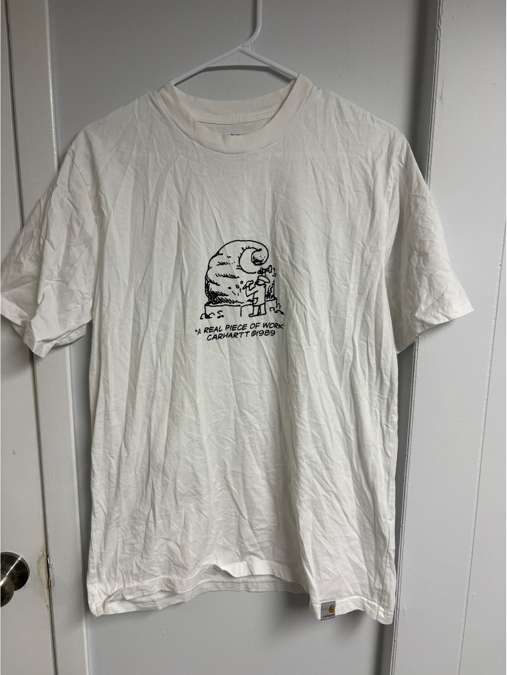 Carhartt Work In Progress White Graphic T-Shirt Large